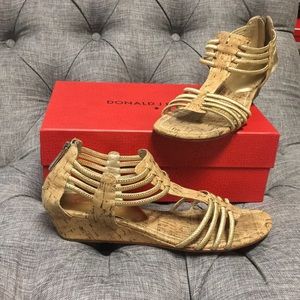 Donald Pliner Metallic Cork Sandals - size 11M